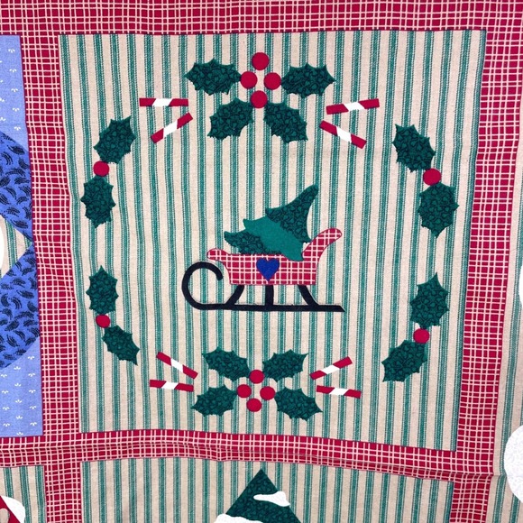 Vtg VIP Cranston Snowman Sampler Quilt Fabric Panel Christmas Gingerbread 35x44" - Picture 3 of 8